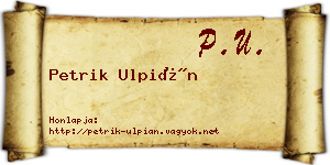 Petrik Ulpián névjegykártya